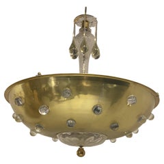 1960’s Austrian Brass and Glass Light Fixture
