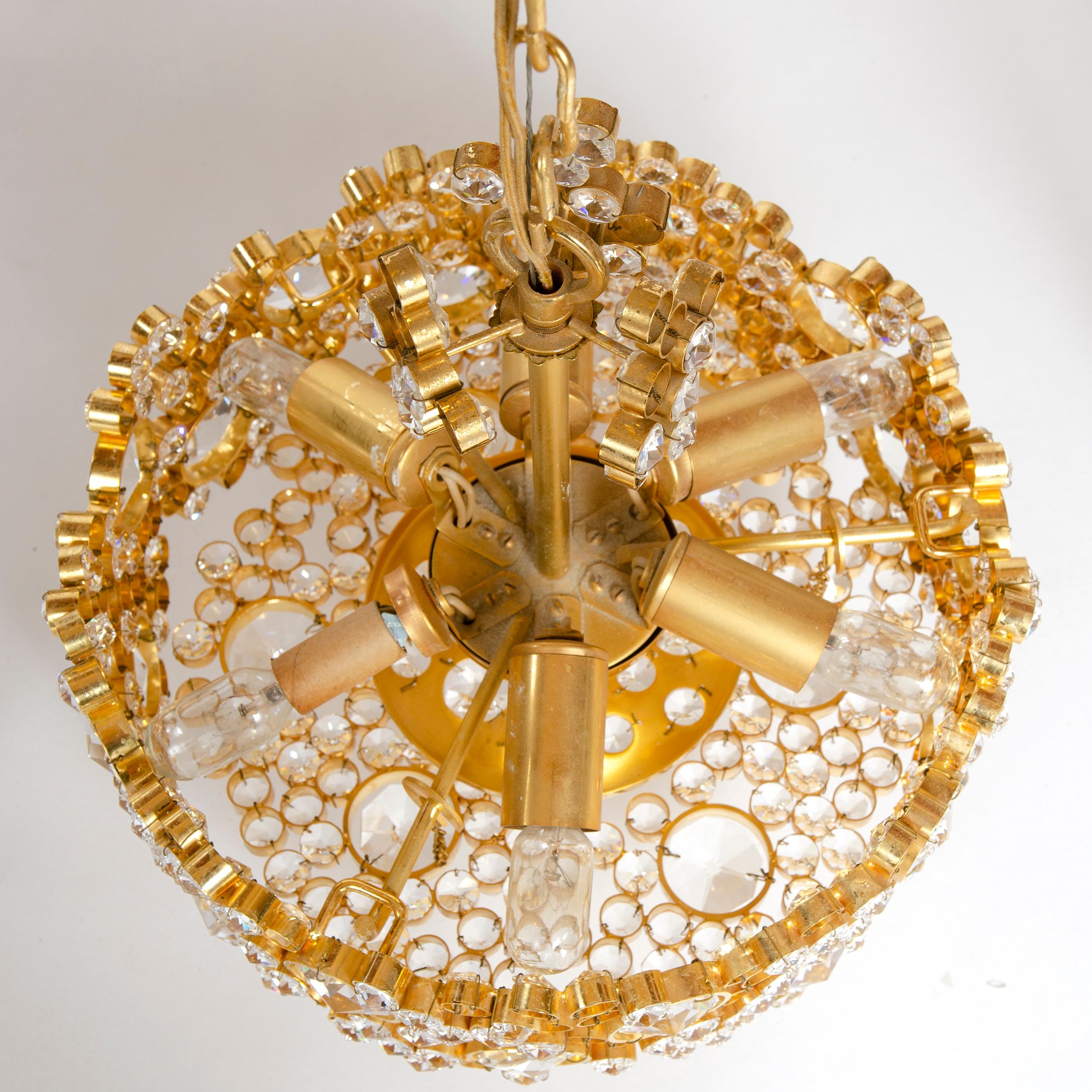 1960s Austrian Chandelier by Hans Harald Rath for J.L. Lobmeyr In Good Condition In Sagaponack, NY