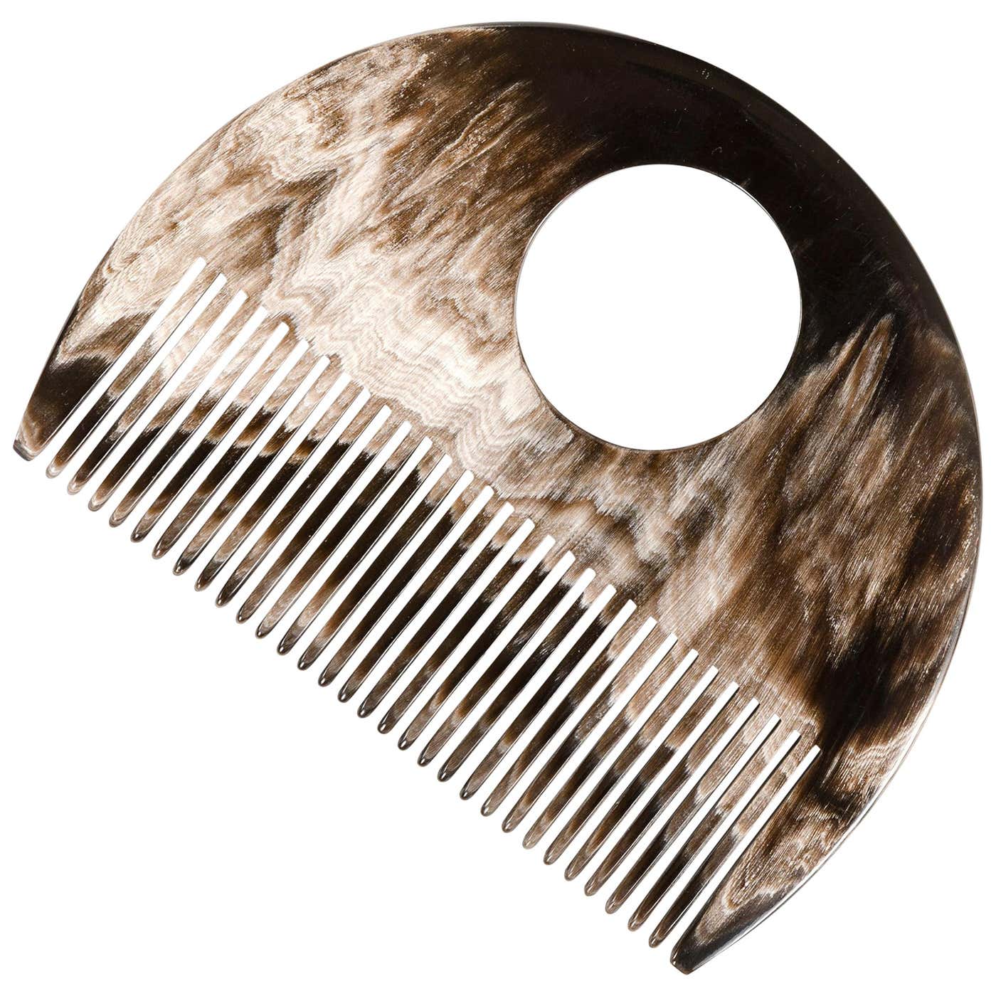 Cowcomber 1960s Austrian Cow Horn Comb by Carl Aubock at 1stDibs