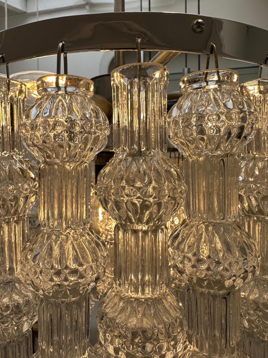 1960s Austrian J.T. Kalmar for Kalmar Lighting Crystal Glass & Chrome Chandelier 5
