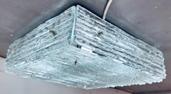 1960s Austrian Kalmar Lighting Flush Mount Clear Rippled Glass Ceiling Light