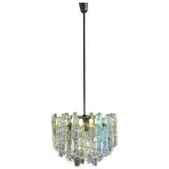 1960s Austrian Kalmar Two-Tier Iced Glass Chandelier, Designed by J.T Kalmar