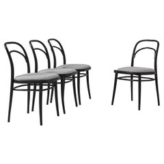 Vintage 1960s Austrian Wooden Dining Chairs with Upholstered Seats, Set of Four