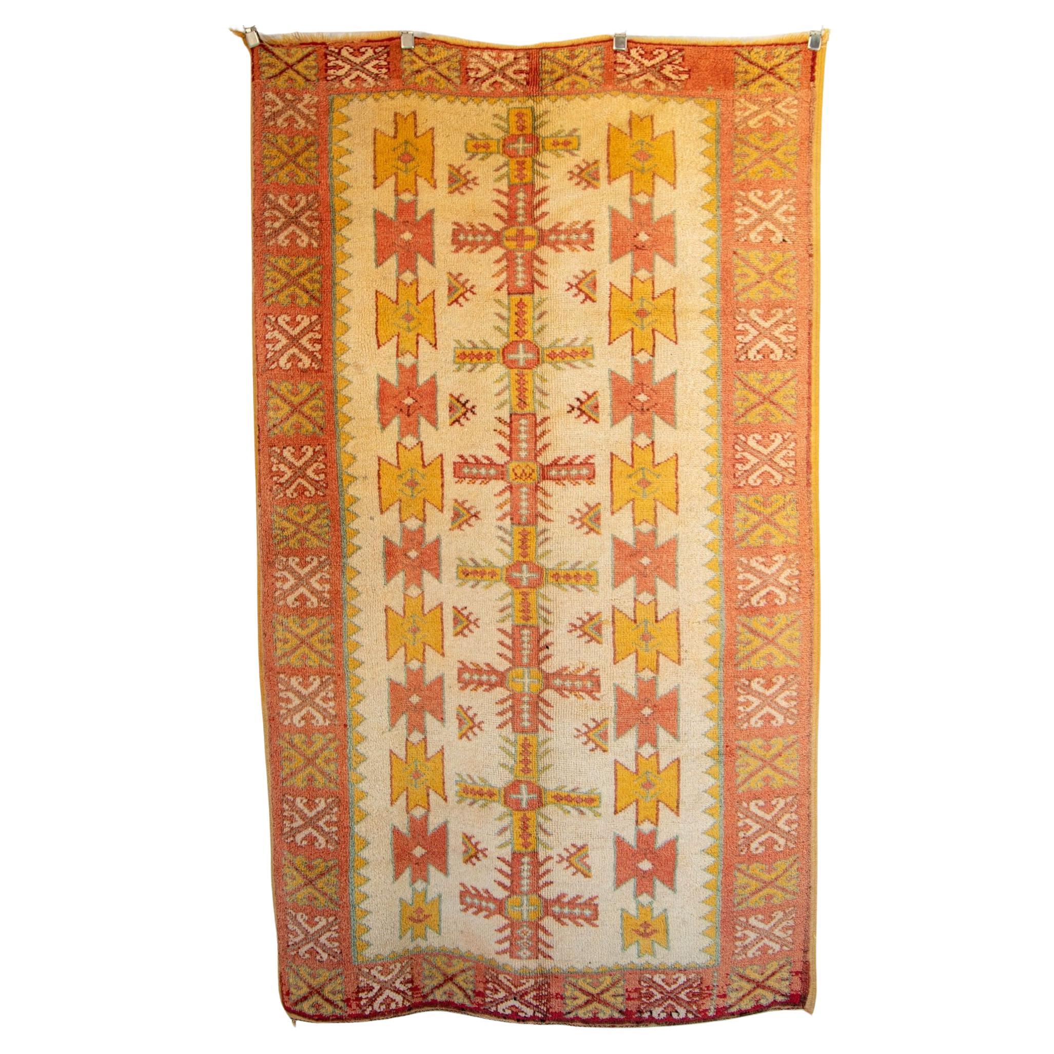 Marokkanischer Orange Vintage Beni MGuild Teppich 1960s