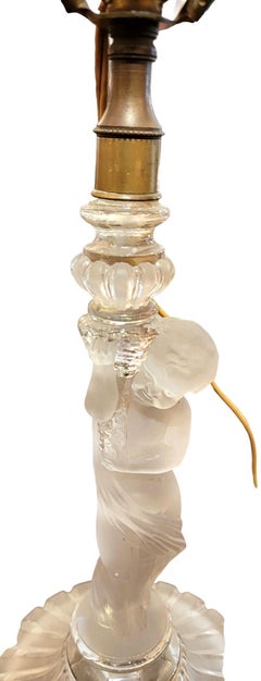 1960s Authentic Signed Baccarat "Enfant" Crystal Lamp