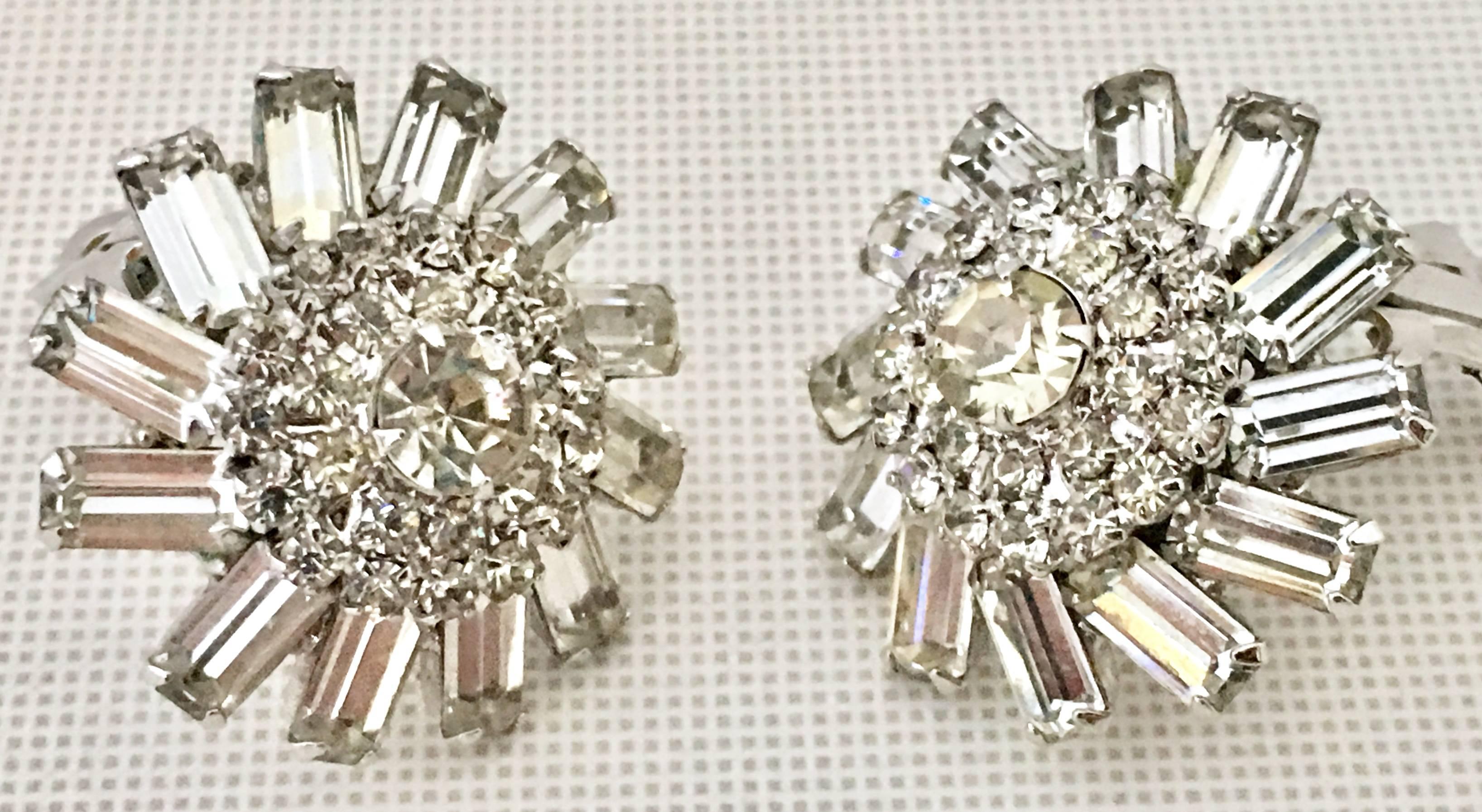 1960'S Silver & Swarovski Crystal Rhinestone 