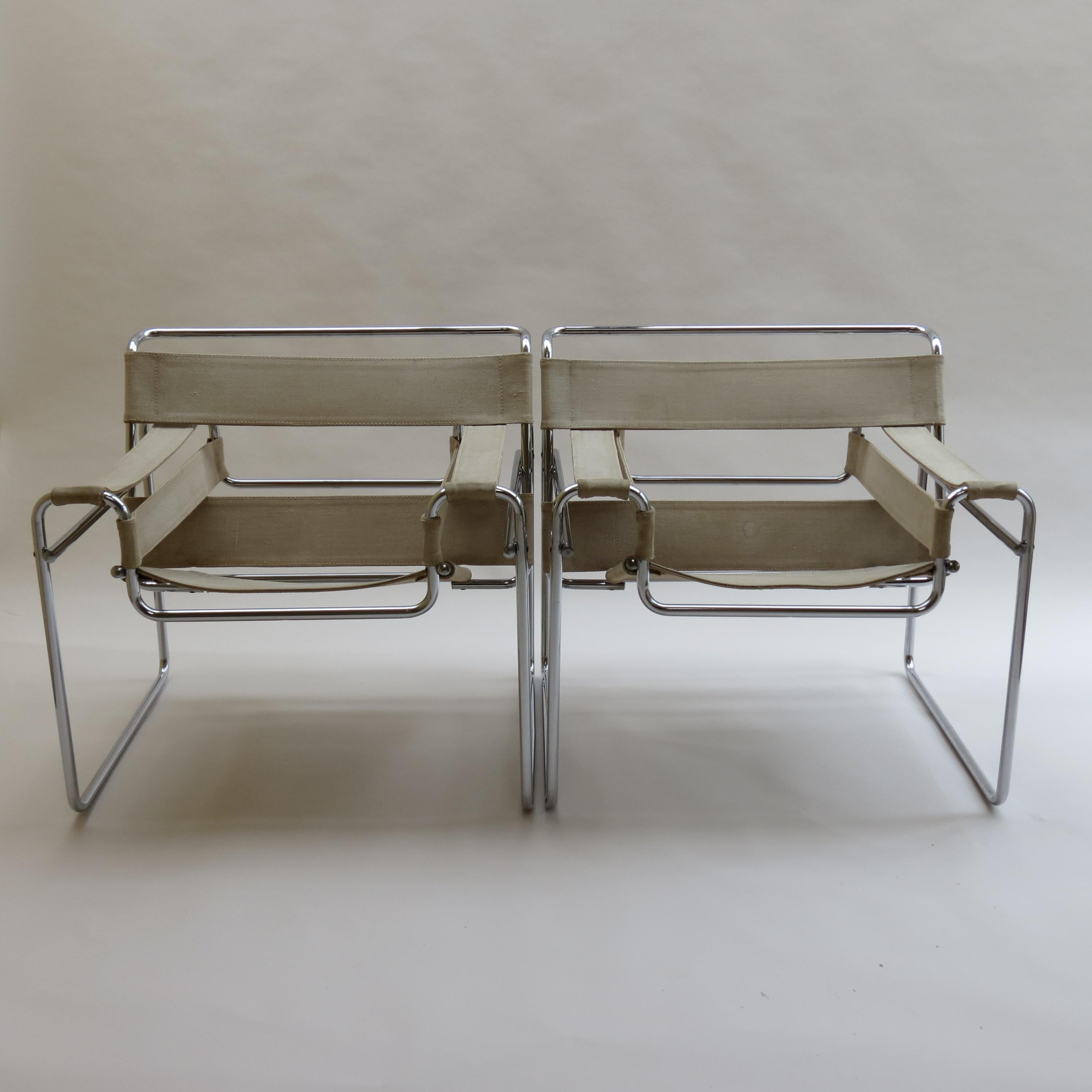 Wassily armchair, designed by Marcel Breuer and manufactured by Gavina, Italy in the 1960s, original year of design 1925. Gavina produced the Wassily chair under licence between 1962 and 1968, then Knoll purchased the Gavina company and took over