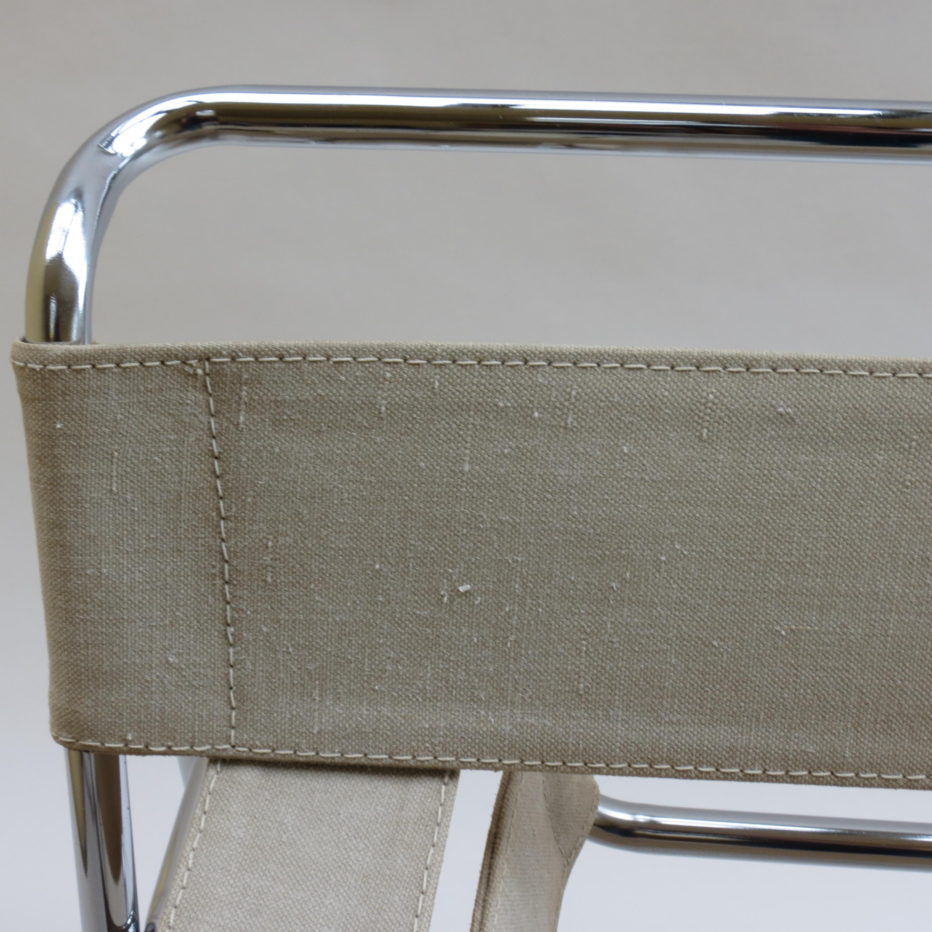 Machine-Made 1960s B3 Wassily Chair in beige Canvas by Marcel Breuer for Gavina Bauhaus A