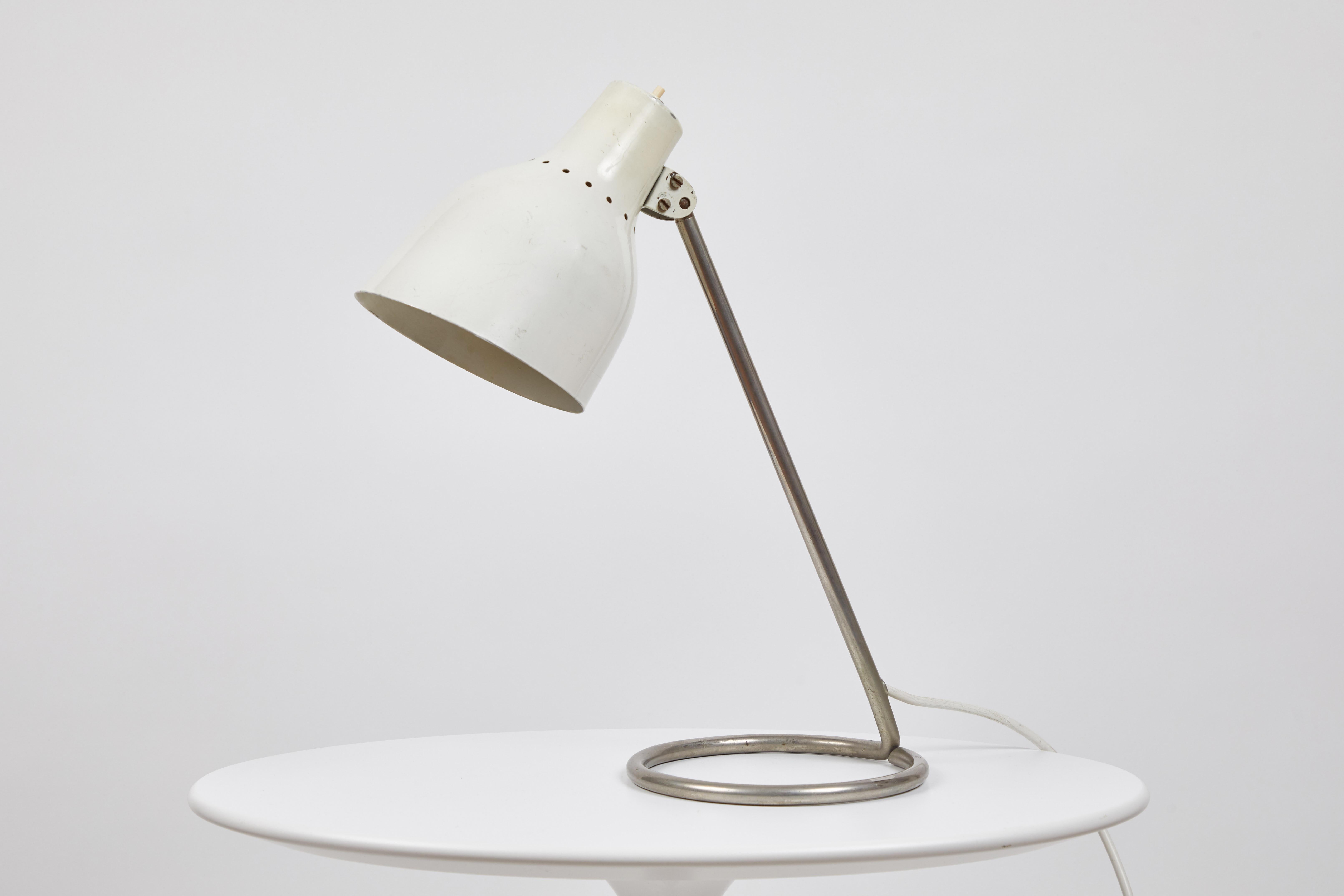 Mid-Century Modern 1960s BAG Turgi White Table Lamp For Sale