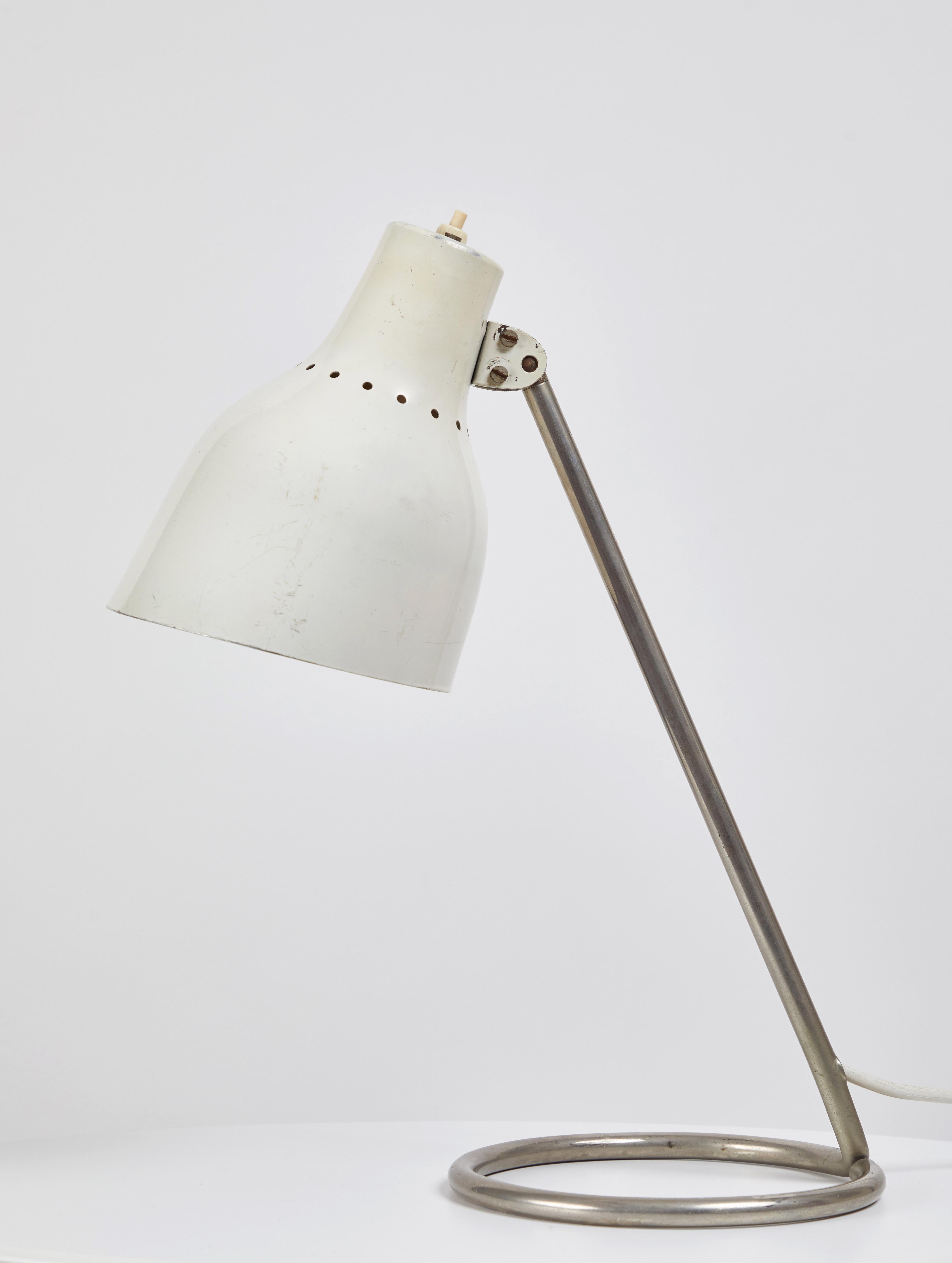 Mid-20th Century 1960s BAG Turgi White Table Lamp For Sale