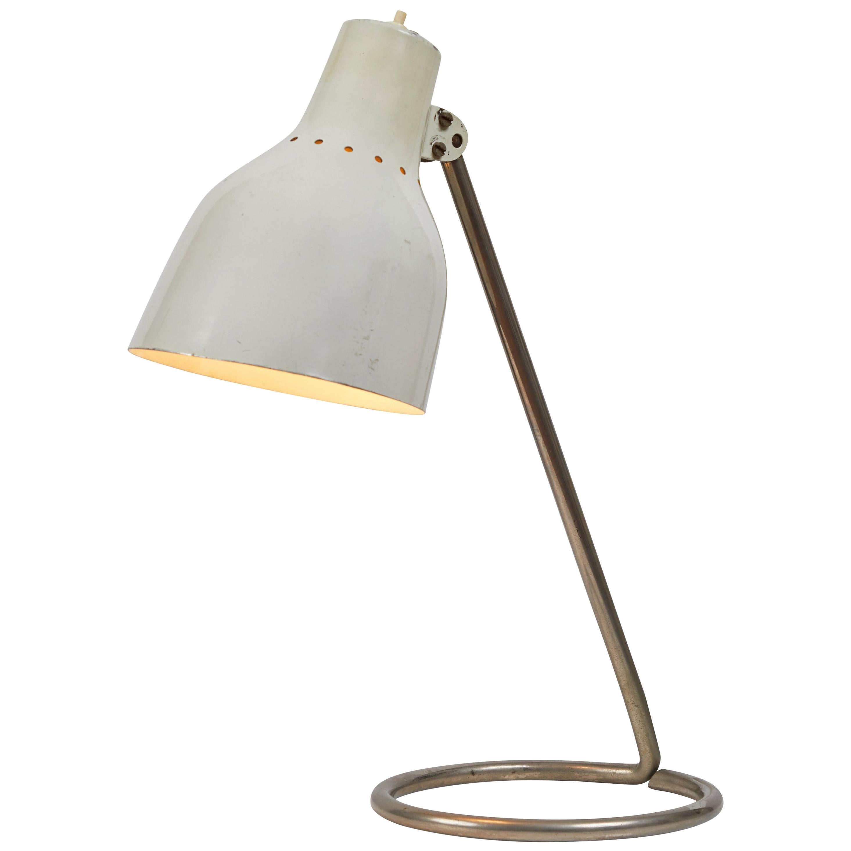 1960s BAG Turgi White Table Lamp