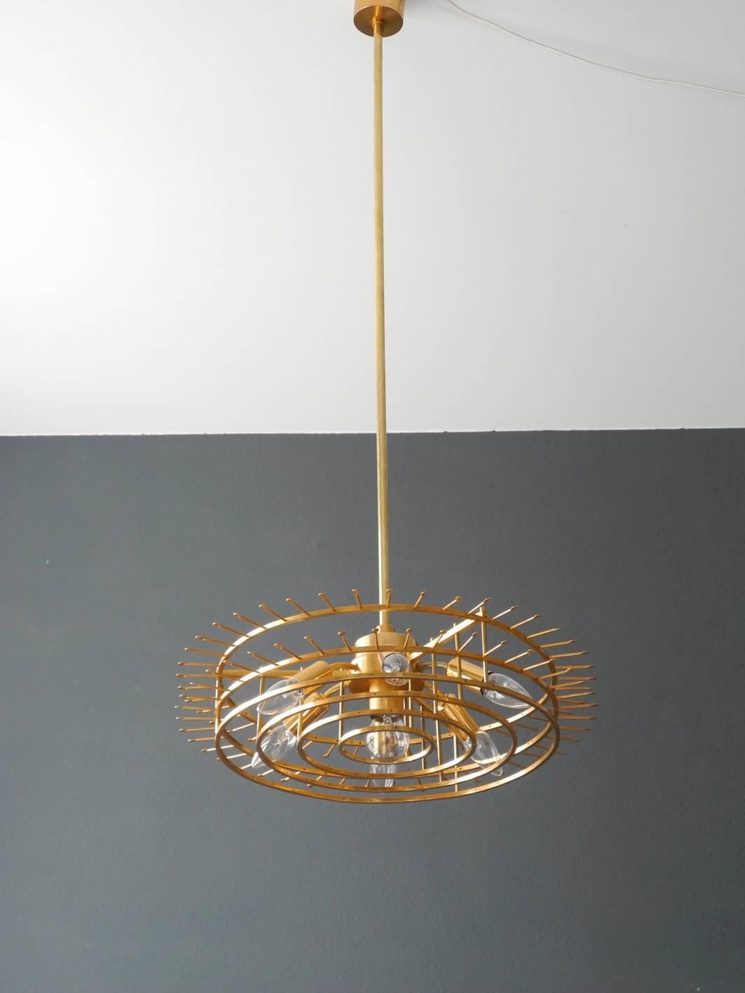 1960s Bakalowits Crystal Chandelier with Brass Frame 4