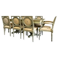 1960 Baker Country French Farmhouse Greene & Greene Greene & Greene, Set di 9 tavoli da pranzo