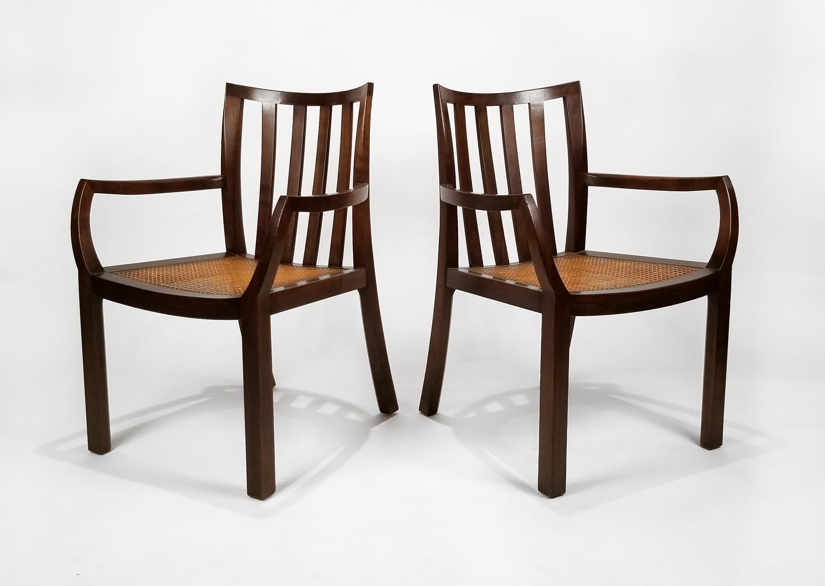 1960s Baker Far East Collection Dining Room Table and Chairs by Michael Taylor 1