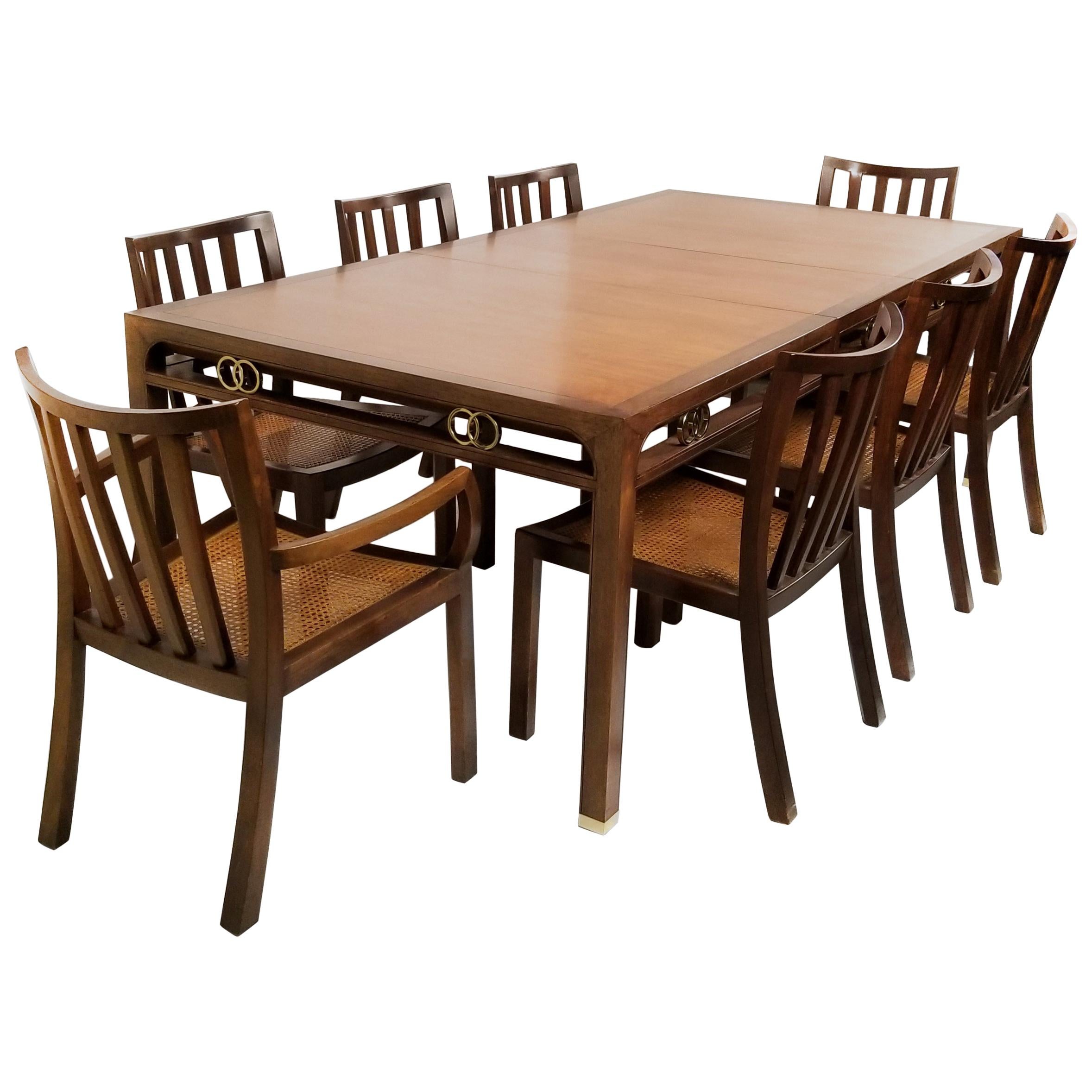 1960s Baker Far East Collection Dining Room Table and Chairs by Michael Taylor