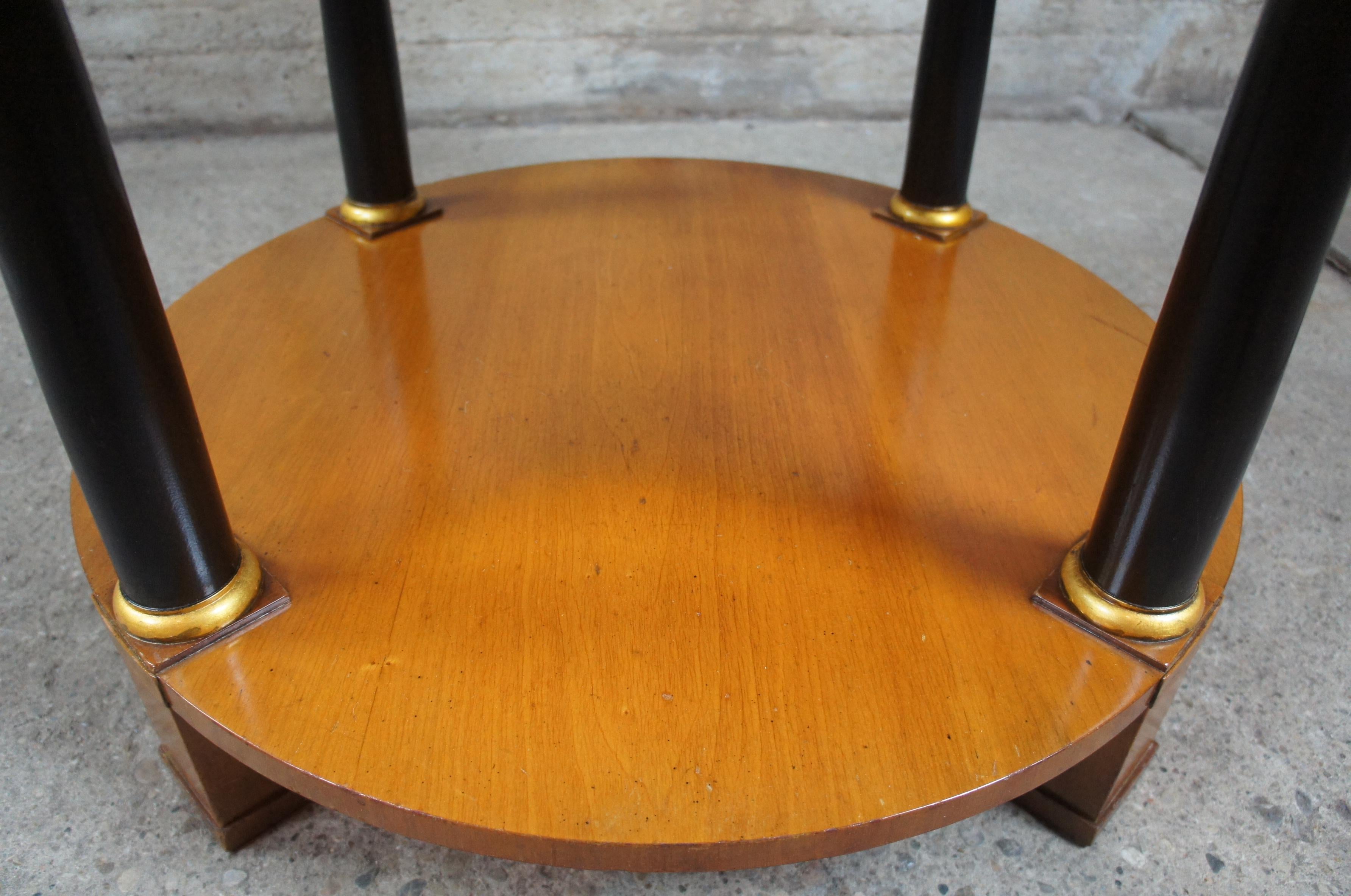 1960s Baker French Empire Round Fruitwood Neoclassical Gueridon Side Table 2
