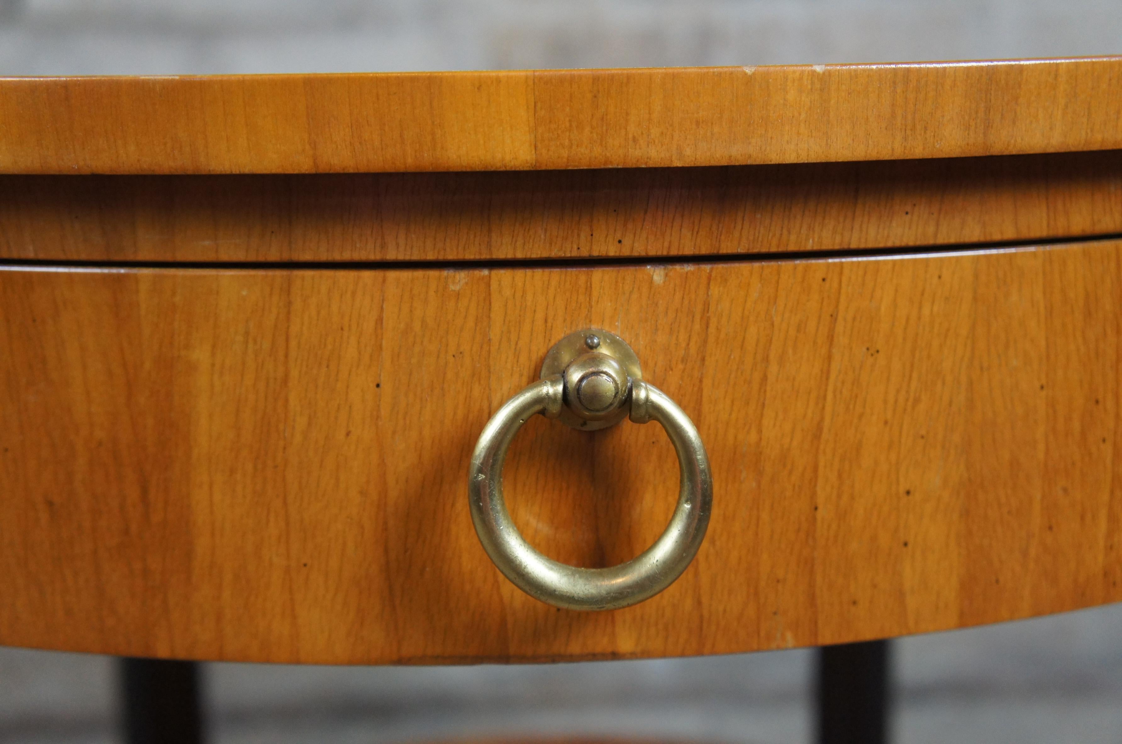 1960s Baker French Empire Round Fruitwood Neoclassical Gueridon Side Table 4