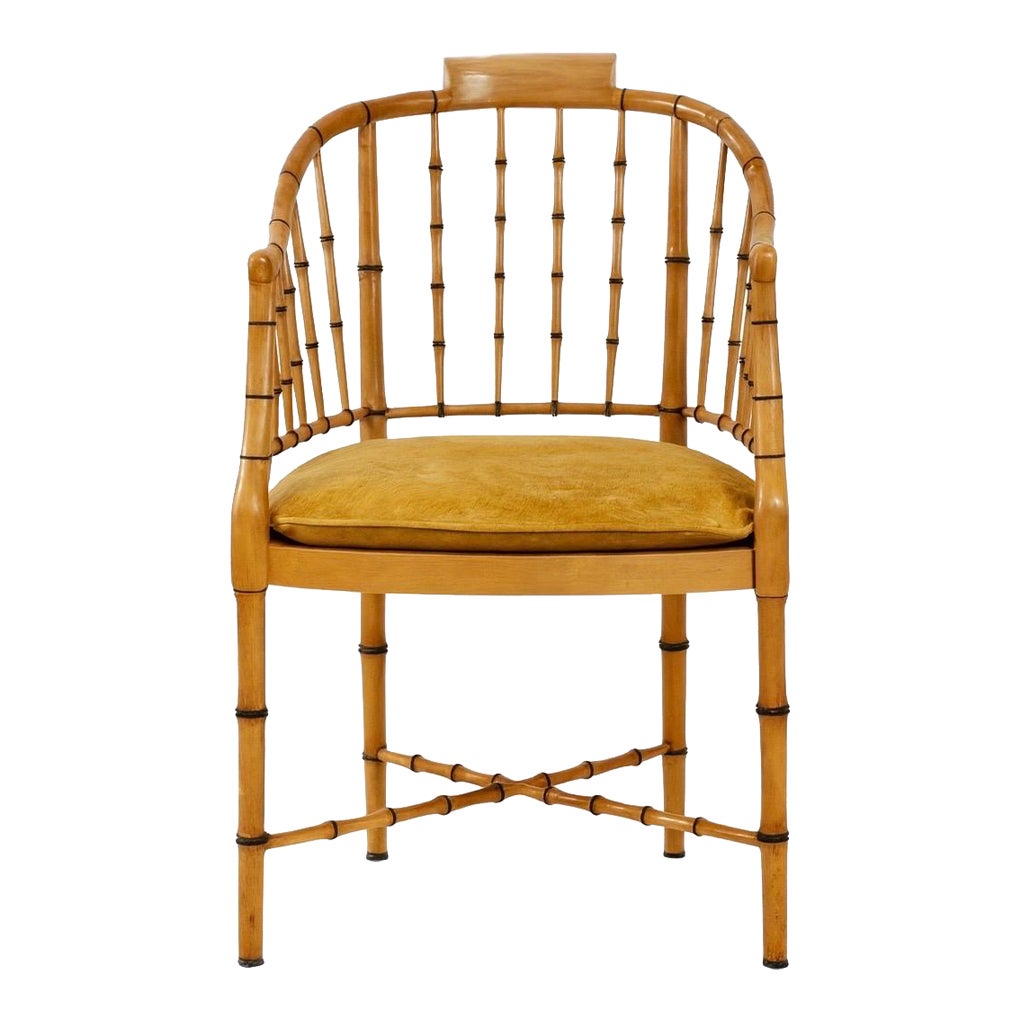 1960er Jahre Baker Furniture Faux Bamboo & Cane Tub Armchair