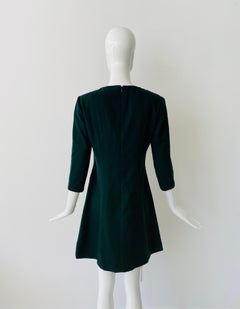 1980s Balenciaga Le Dix Green Dress Coat Set