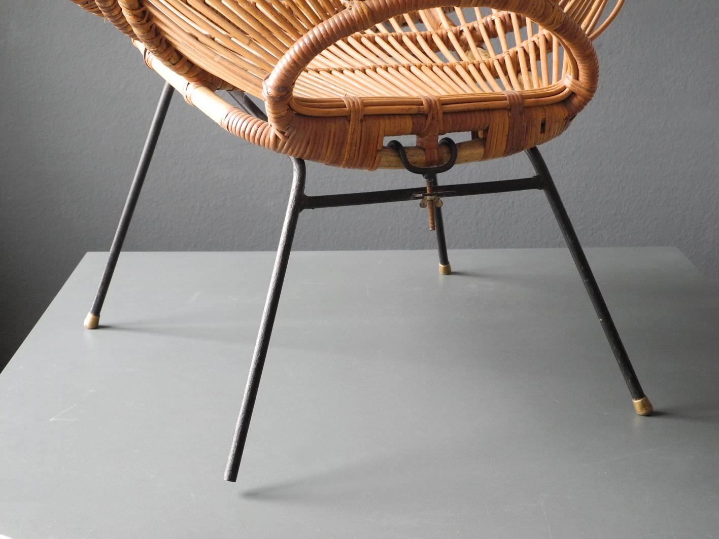 1960s Bamboo Armchair by Janine Abraham and Dirk Jan Rol Made in France 1