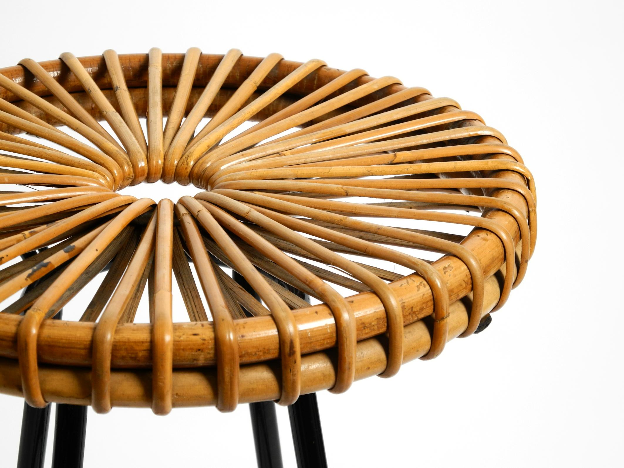 1960s bamboo bar stool by Dirk VAN SLIEDREGT for Rohé Noordwolde Netherlands For Sale 8