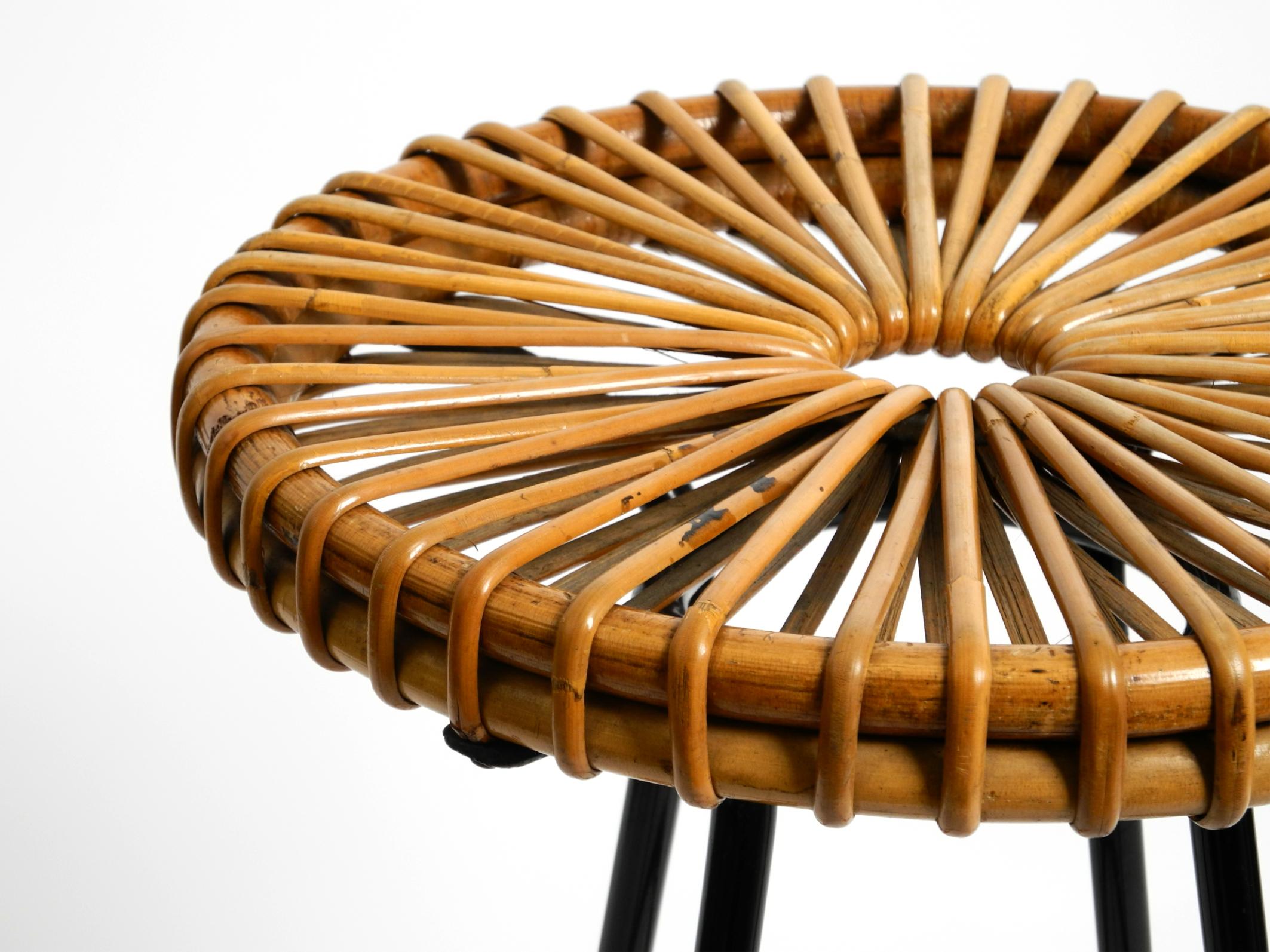 1960s bamboo bar stool by Dirk VAN SLIEDREGT for Rohé Noordwolde Netherlands For Sale 9