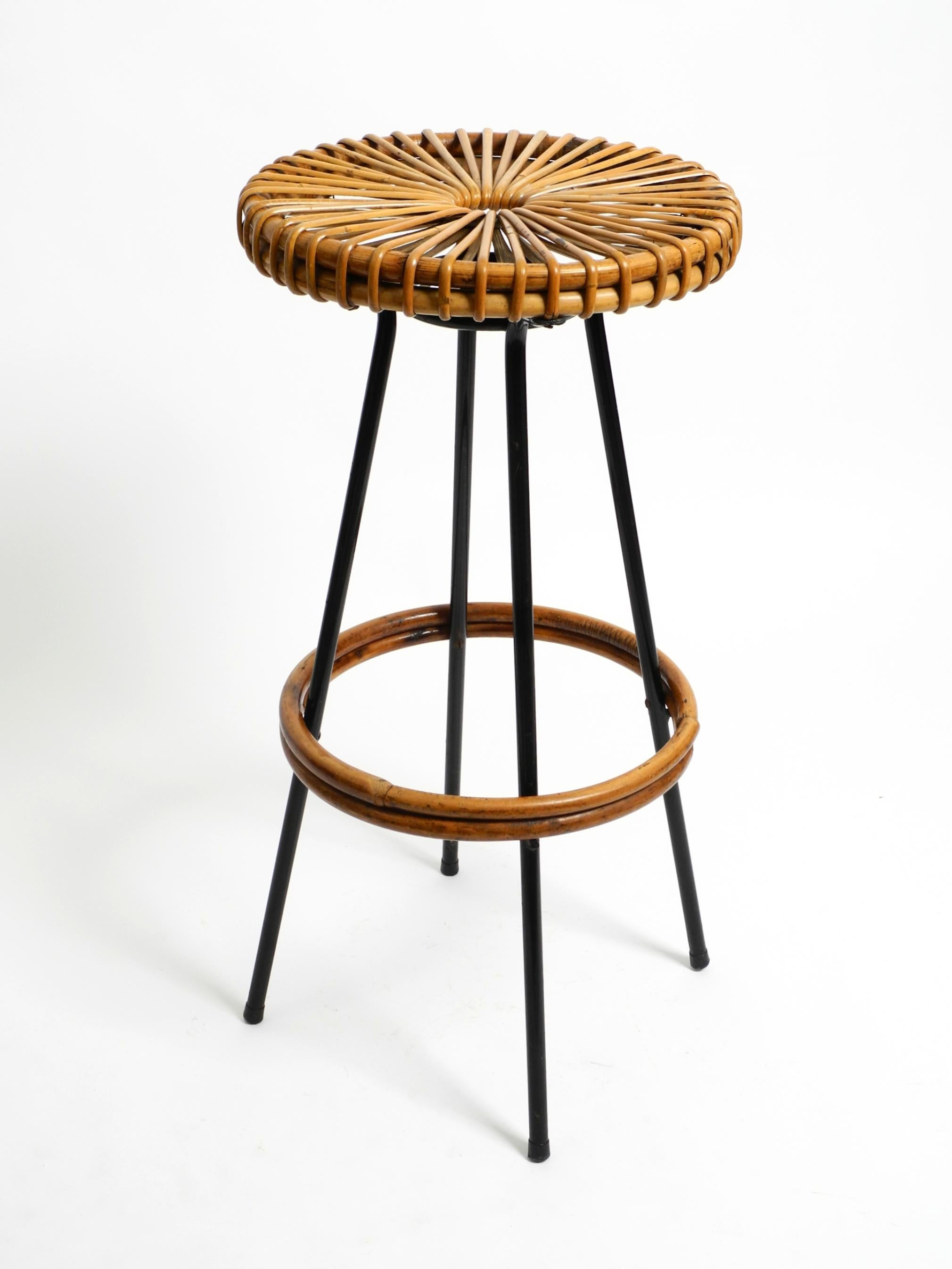 1960s bamboo bar stool by Dirk VAN SLIEDREGT for Rohé Noordwolde Netherlands For Sale 10