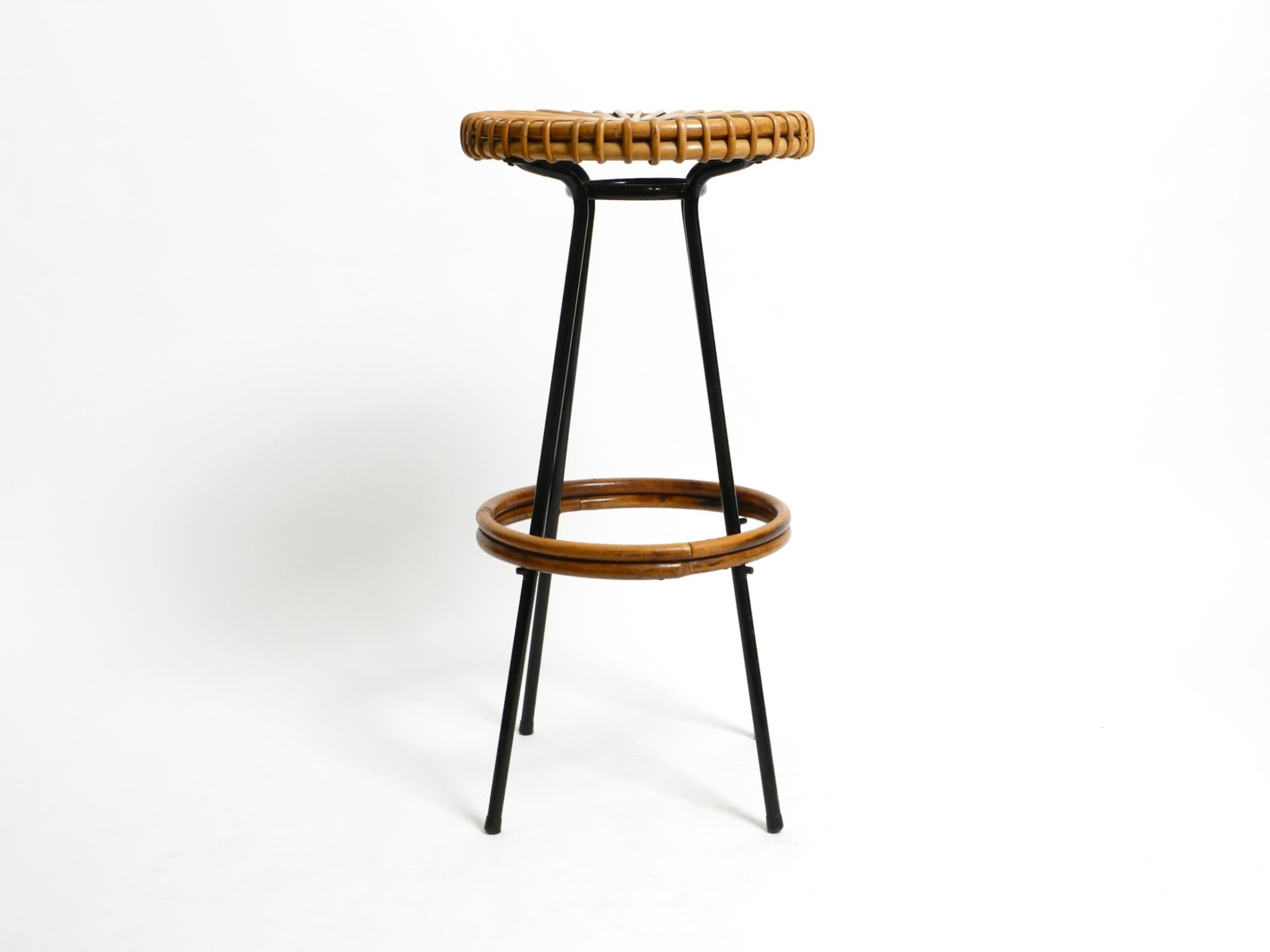 Mid-Century Modern 1960s bamboo bar stool by Dirk VAN SLIEDREGT for Rohé Noordwolde Netherlands For Sale