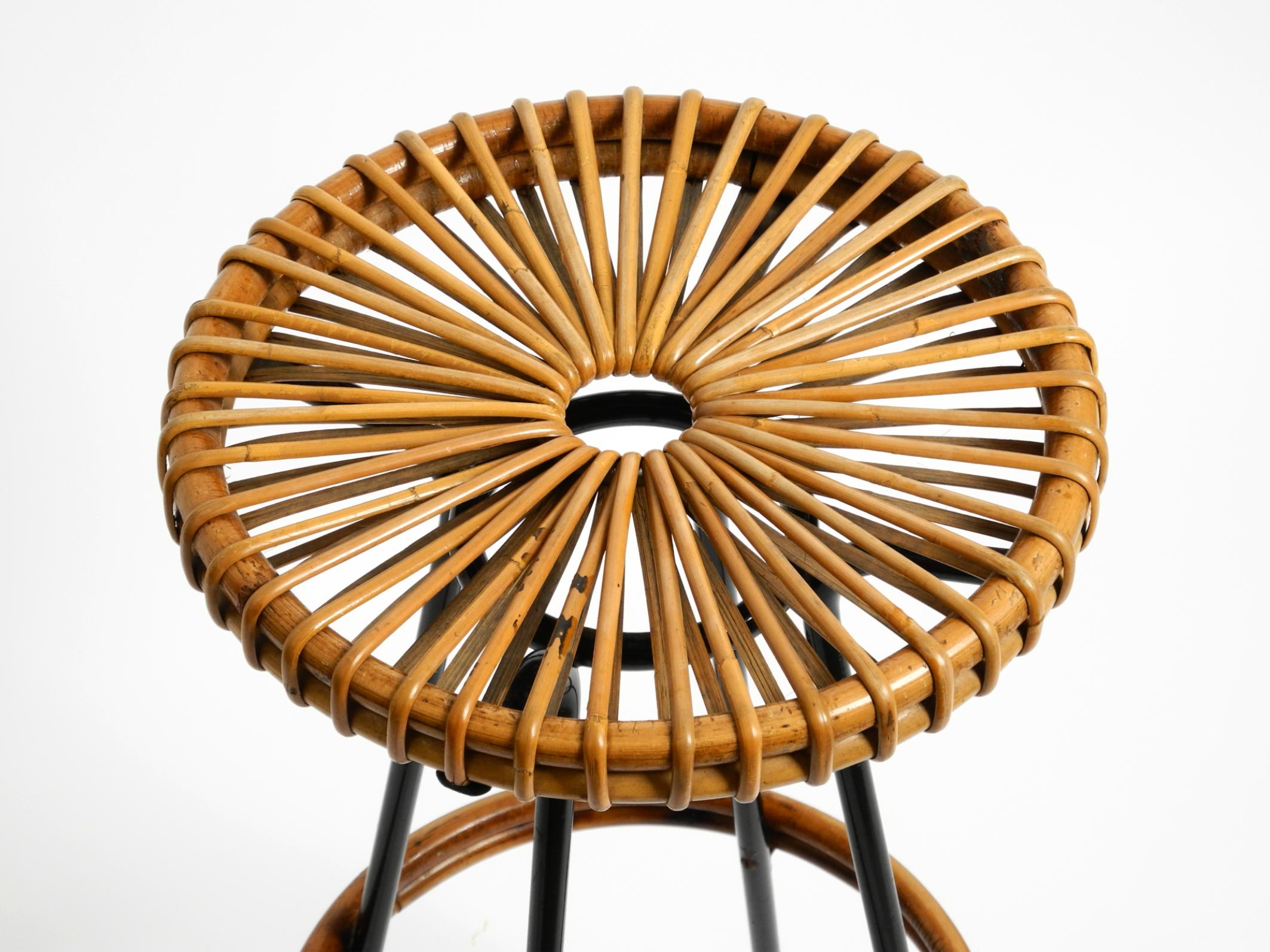 1960s bamboo bar stool by Dirk VAN SLIEDREGT for Rohé Noordwolde Netherlands In Good Condition For Sale In München, DE