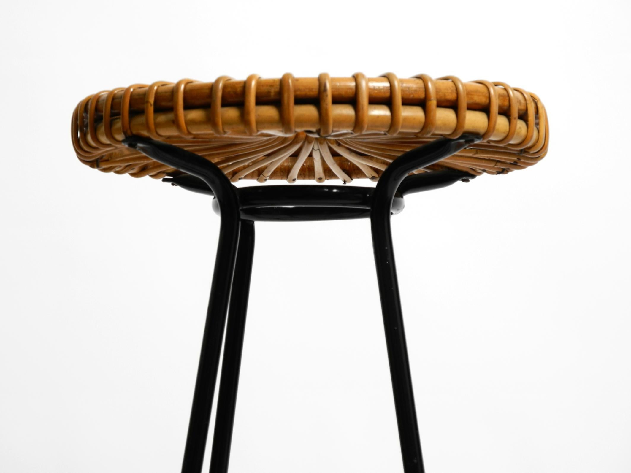 Mid-20th Century 1960s bamboo bar stool by Dirk VAN SLIEDREGT for Rohé Noordwolde Netherlands For Sale