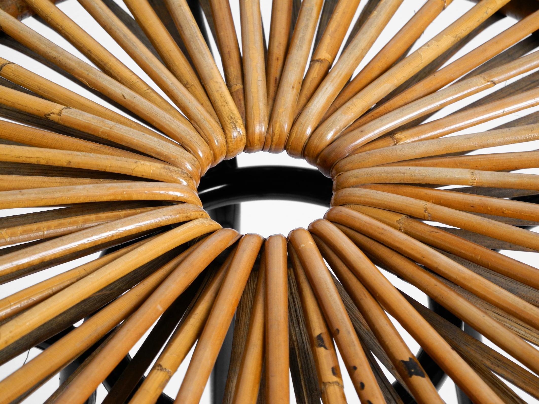 Metal 1960s bamboo bar stool by Dirk VAN SLIEDREGT for Rohé Noordwolde Netherlands For Sale