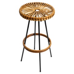 1960s bamboo bar stool by Dirk VAN SLIEDREGT for Rohé Noordwolde Netherlands