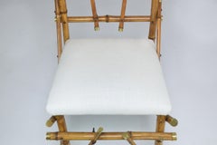 1960's Bamboo Brass Dining Chairs, Set of Four