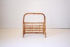 Vintage 1960s Franco Albini Bamboo Magazine Rack, Italy