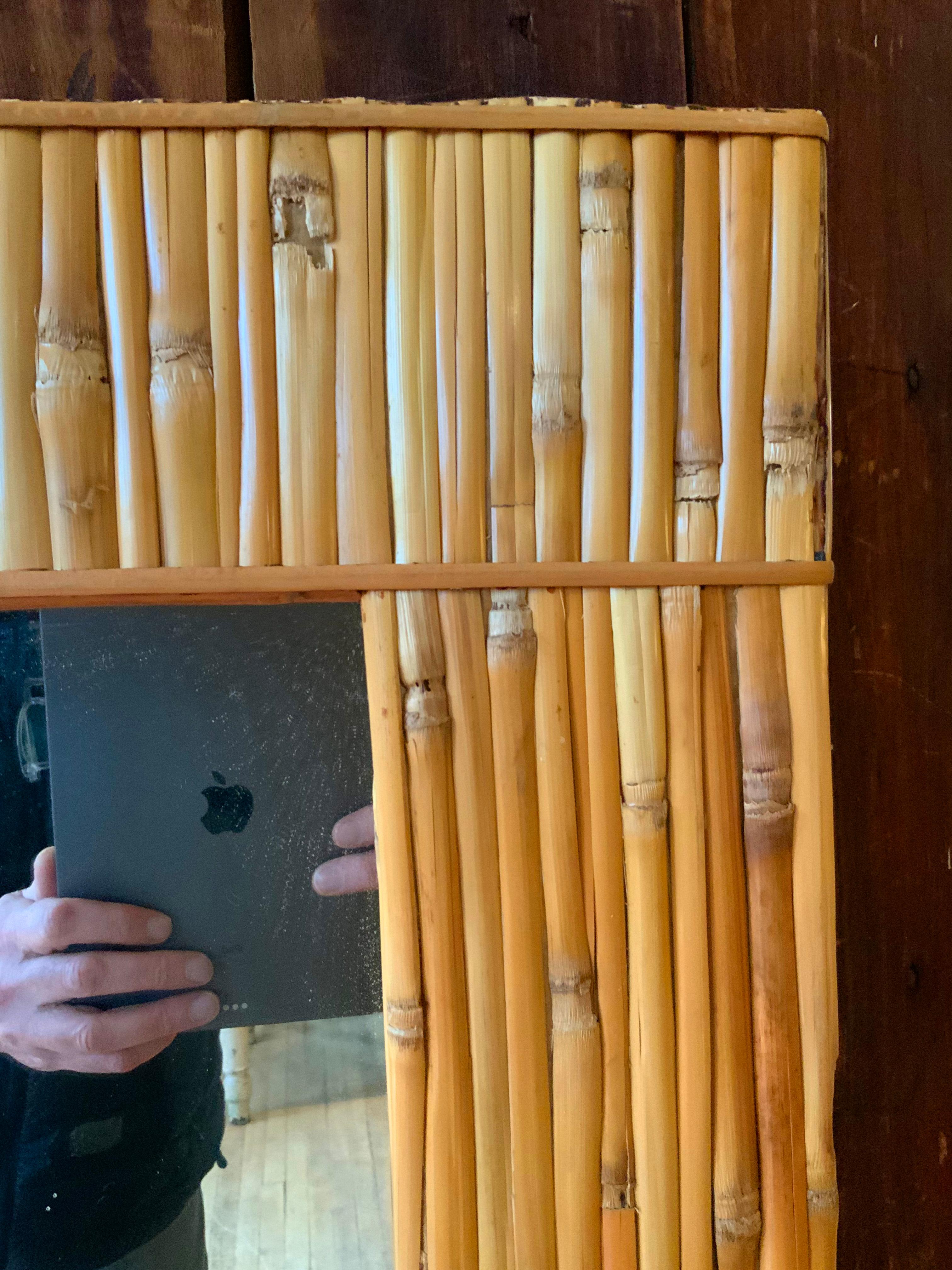 American 1960's Bamboo Mirror by Raymor