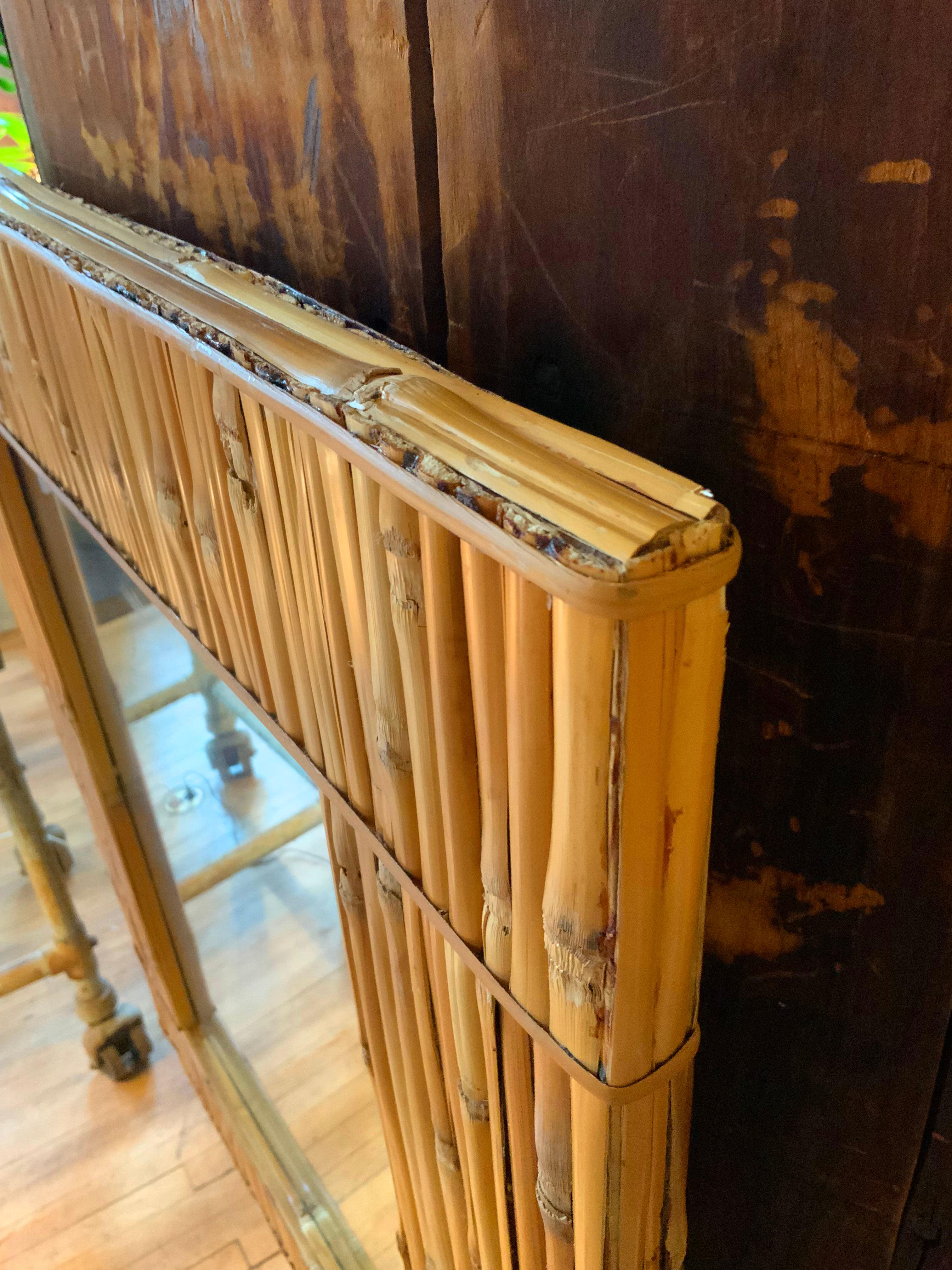1960's Bamboo Mirror by Raymor In Good Condition In Hudson, NY
