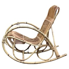 1960s Bamboo Rocking Chair by Rohe Noordwolde