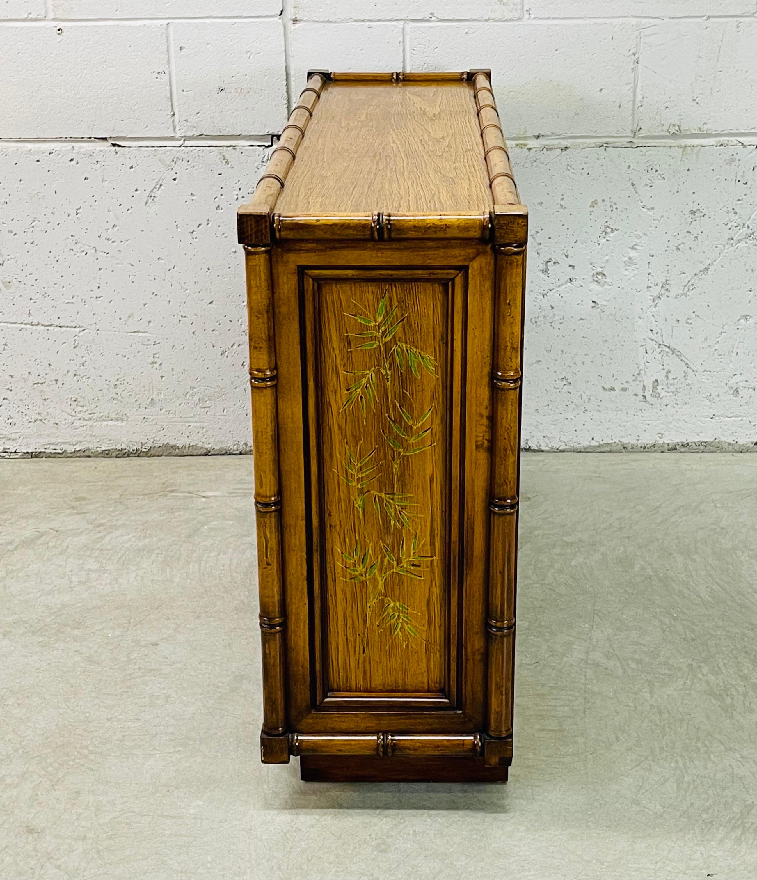 20th Century 1960s Bamboo Style Cabinet by Brandt Furniture Co For Sale