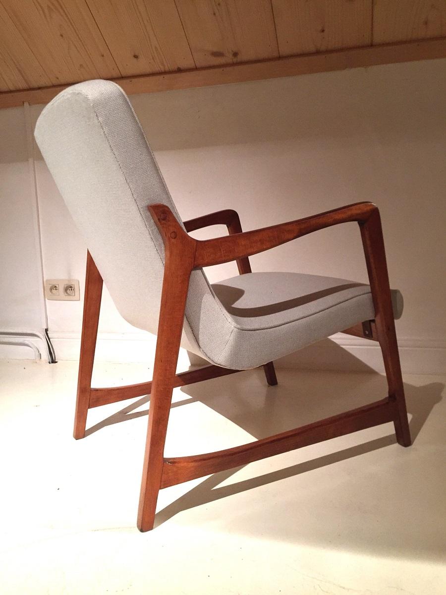 Polish 1960s Barbara Fenrych Lounge Chair