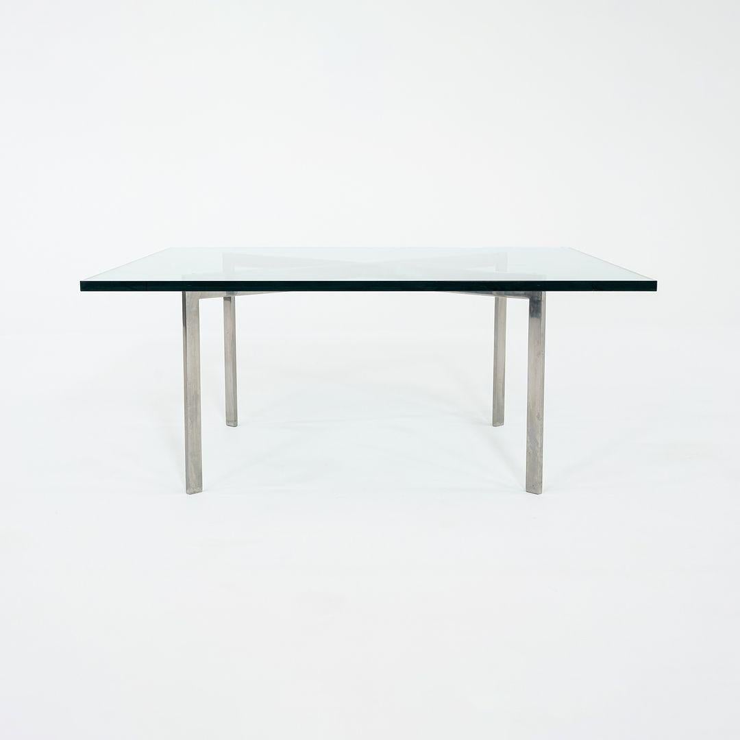 Mesa baja Barcelona de acero inoxidable de los años 60, de Mies van der Rohe para Knoll c/marca en venta 5