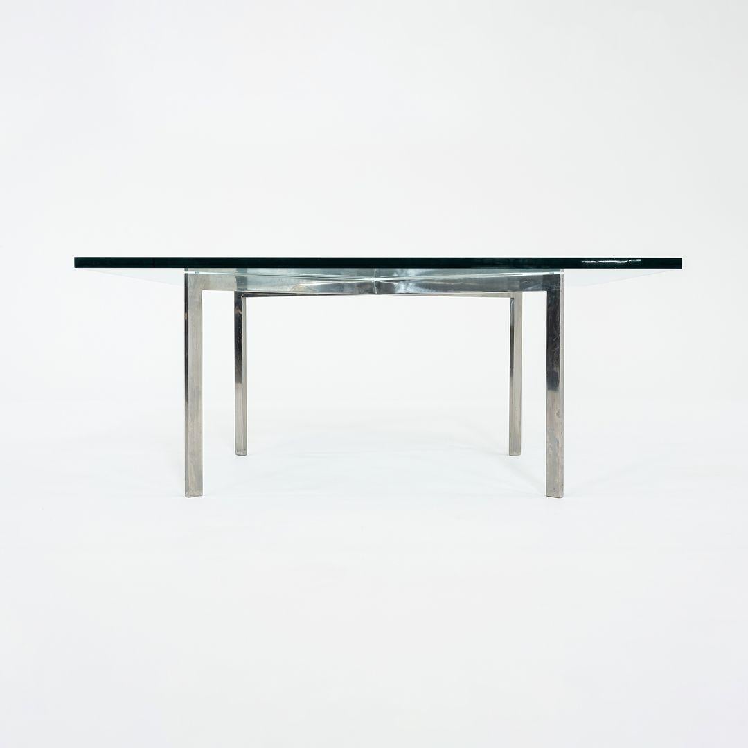 Mesa baja Barcelona de acero inoxidable de los años 60, de Mies van der Rohe para Knoll c/marca Acero en venta