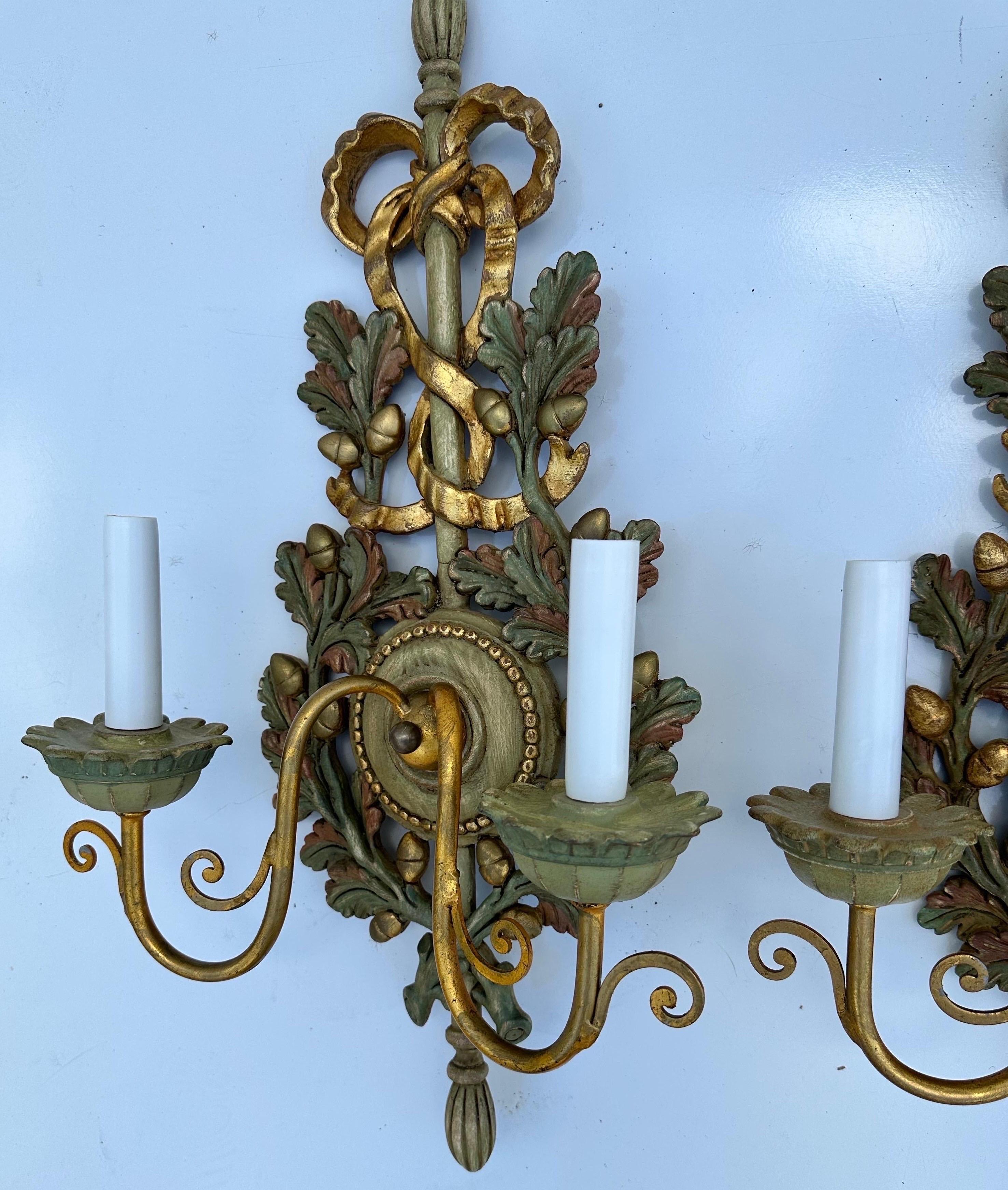 Barroco italiano de los años 60  par de Apliques en venta 2
