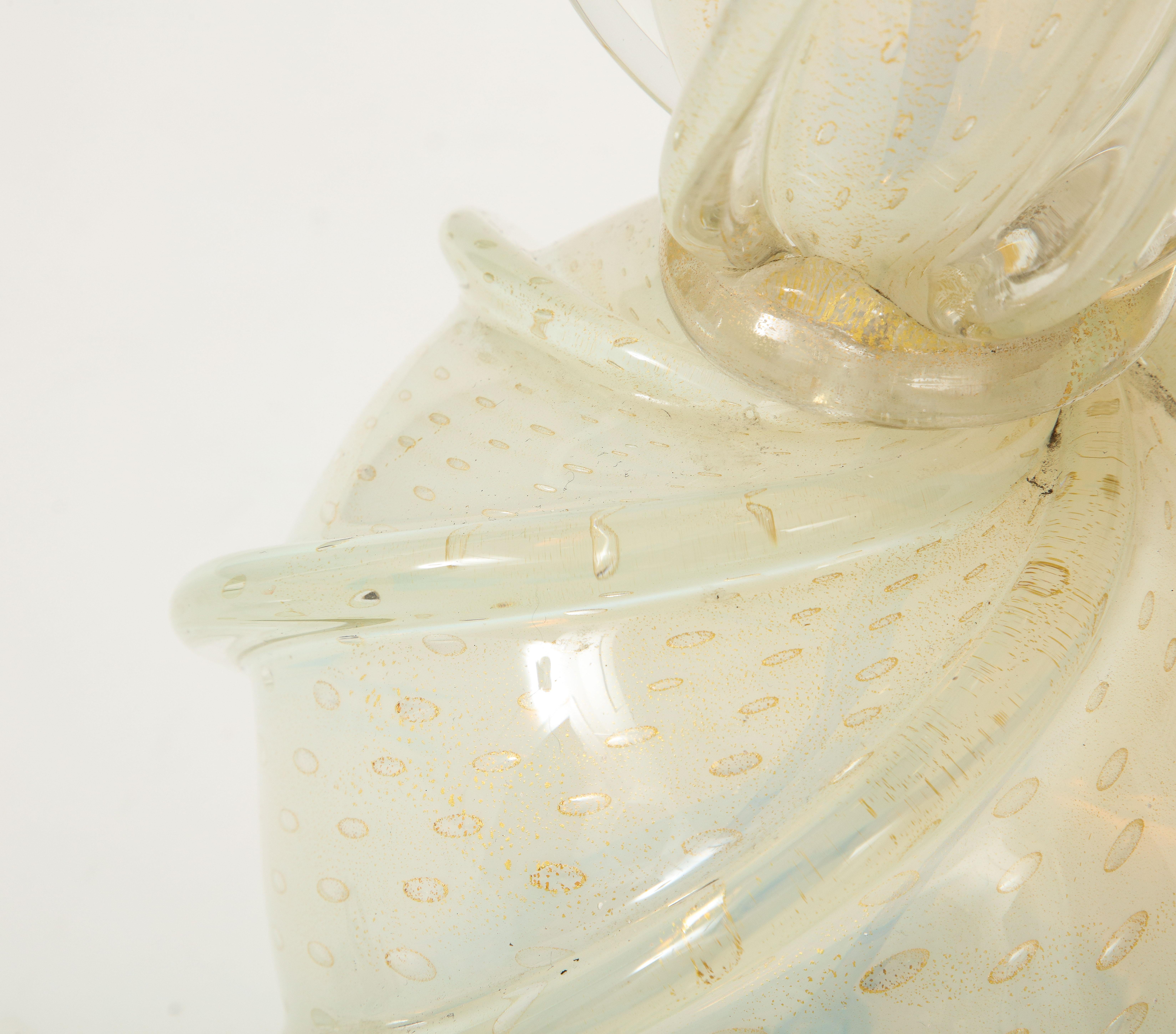1960er Jahre Barovier E Toso Murano Glas Tischlampe im Zustand „Gut“ im Angebot in New York, NY