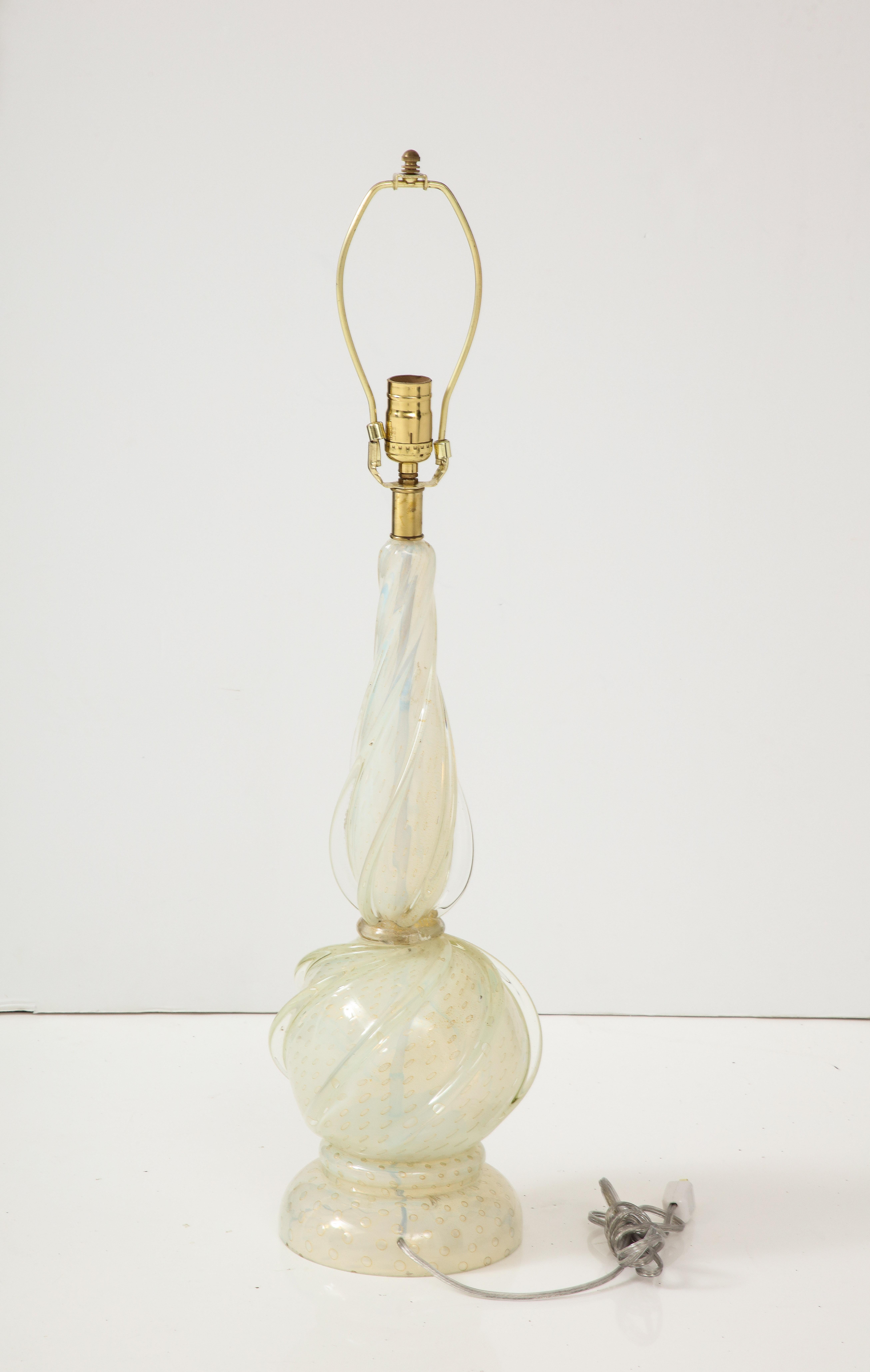 1960's Barovier E Toso Murano Glass Table Lamp For Sale 1