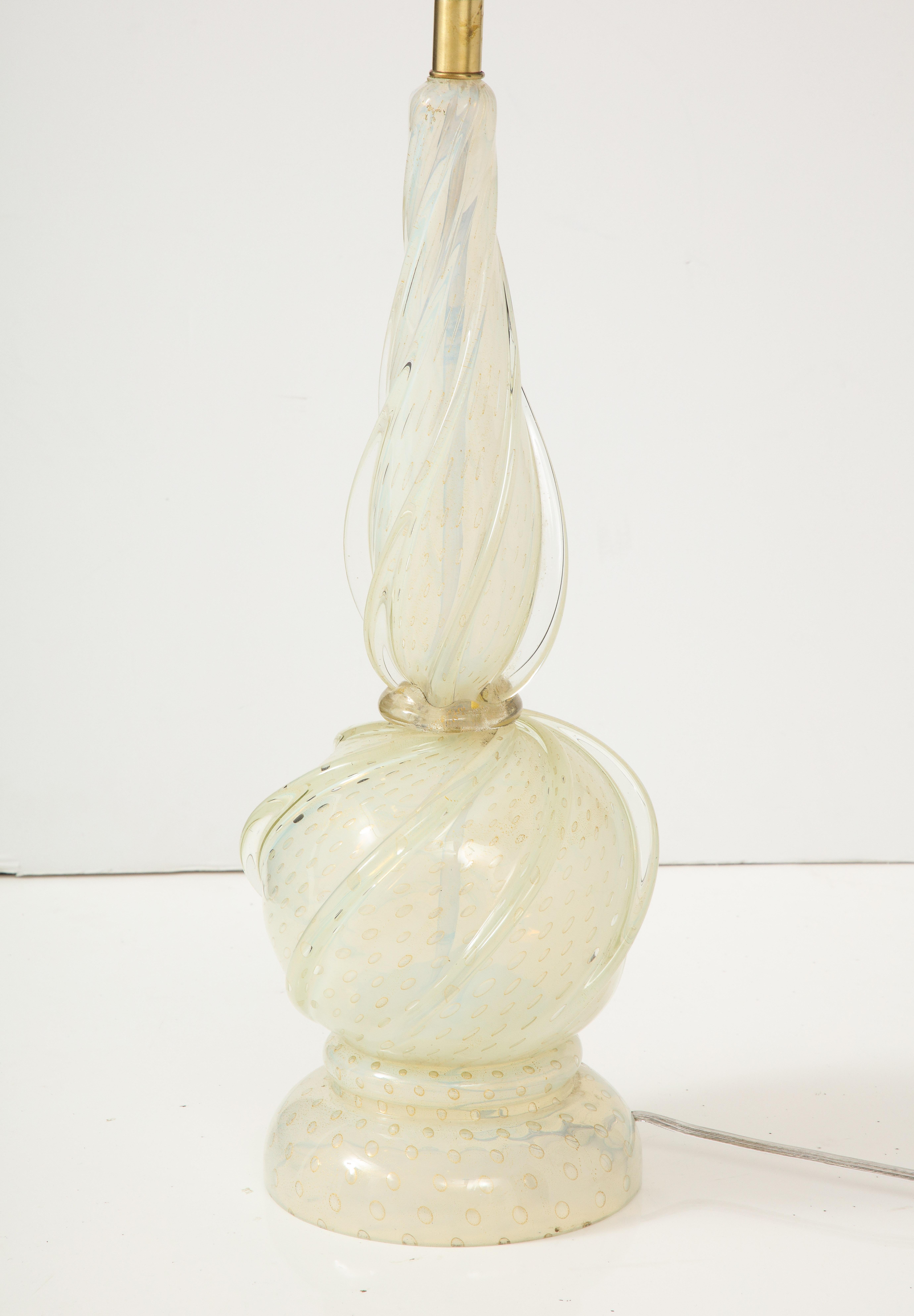 1960's Barovier E Toso Murano Glass Table Lamp For Sale 2