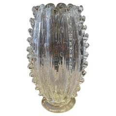 vase en verre de Murano translucide Barovier des années 1960:: moderne du milieu du siècle