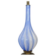1950s Barovier Style Hand Blown Murano Glass Table Lamp Italy