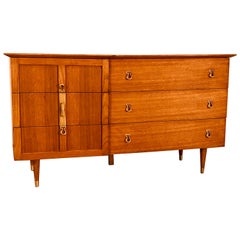 Retro 1960s Basic-Witz Oak 6 Drawer Dresser