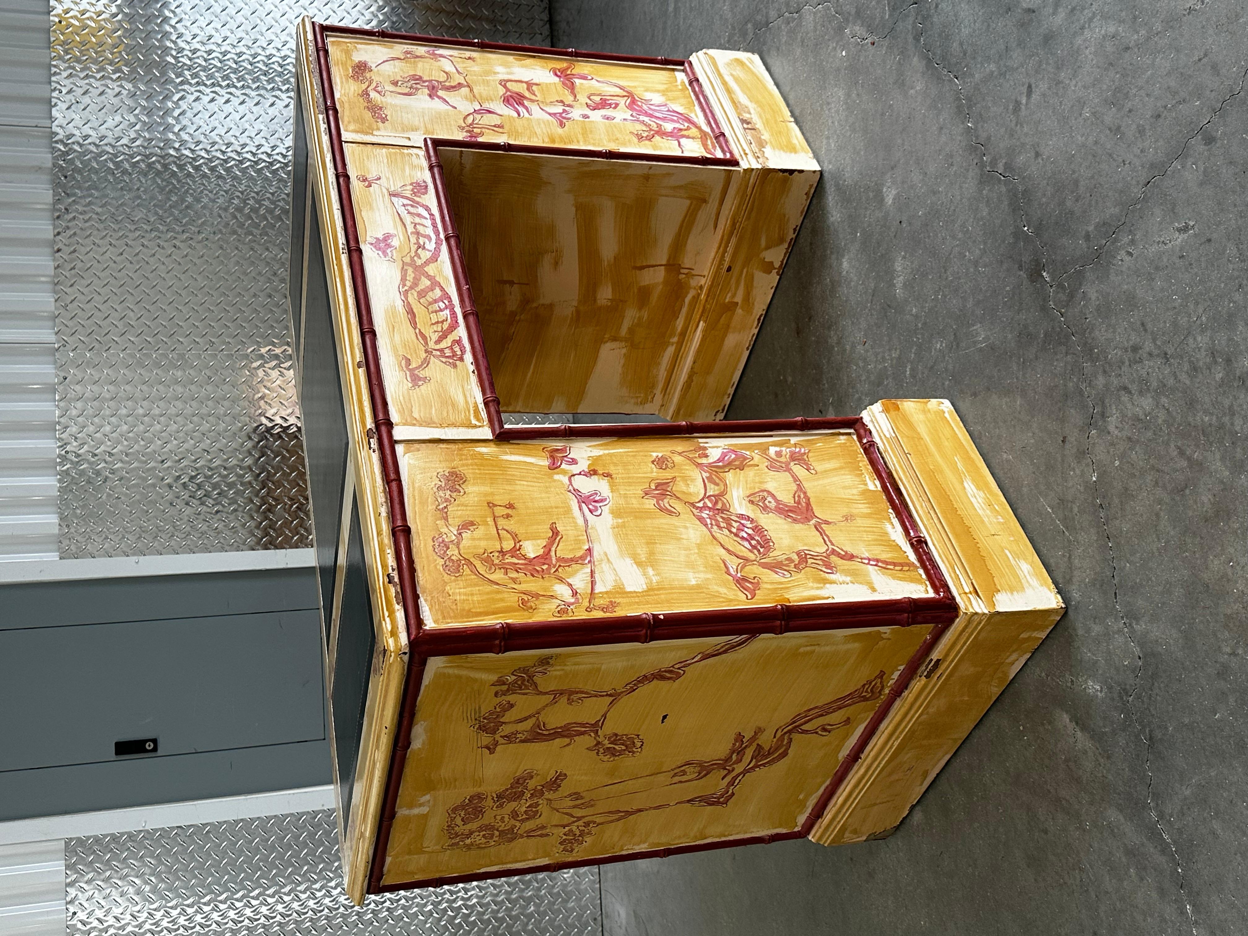 Scrivania Bassett del 1960 in finto legno di bambù dipinto in stile Chinoiserie Japandi in vendita 2