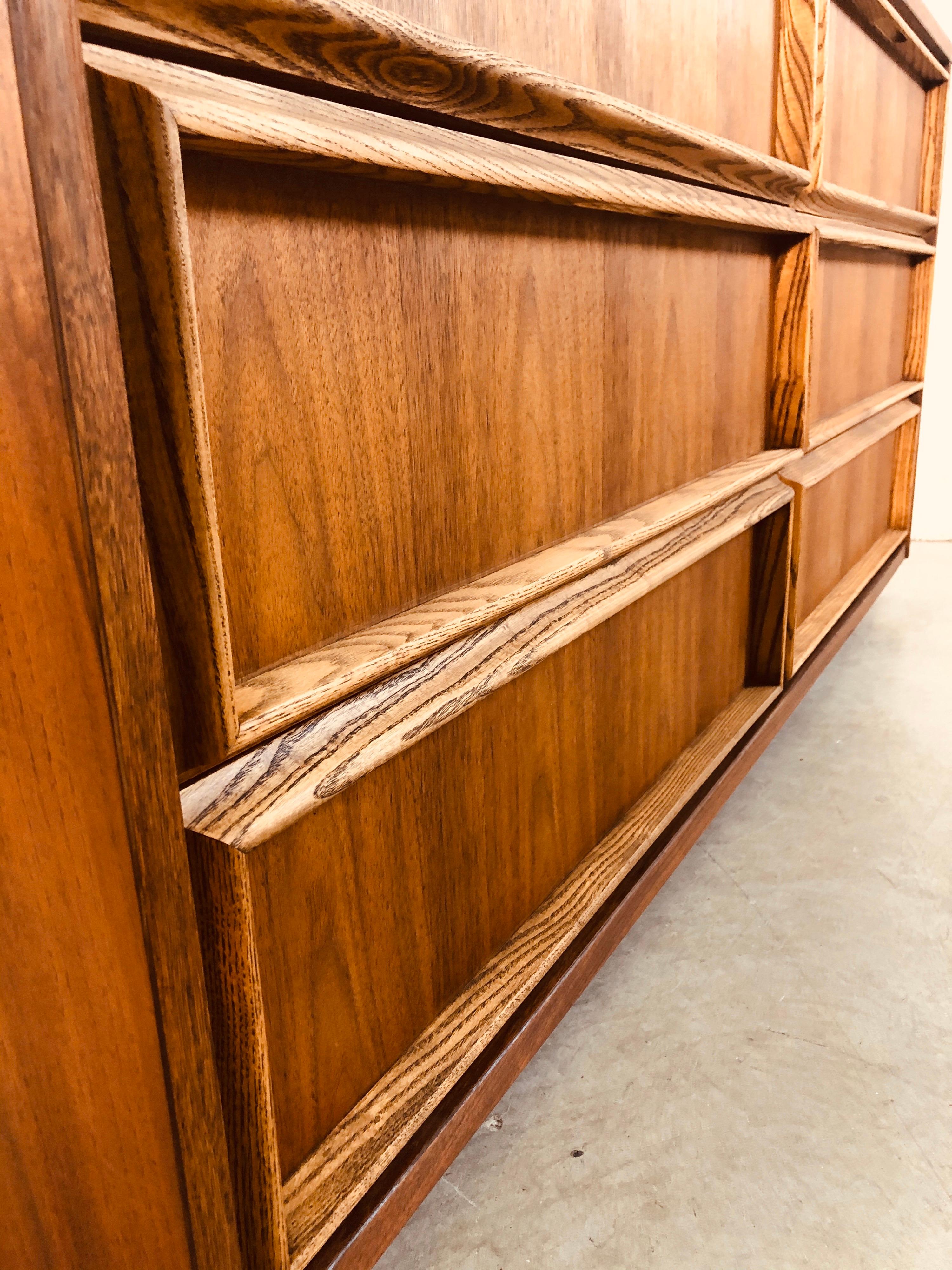 Ash 1960s Bassett Furniture Walnut Low Dresser